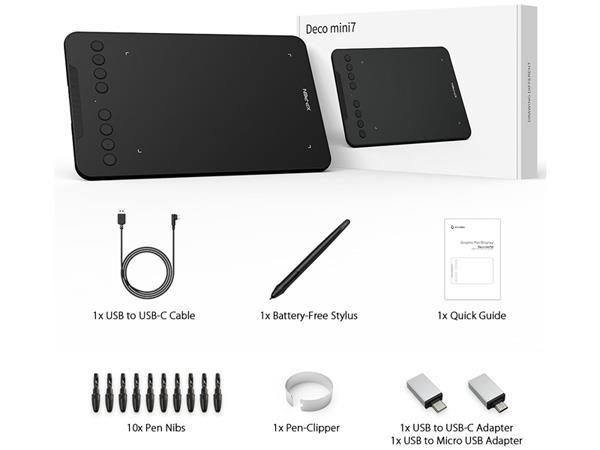 Trọn bộ sản phẩm bảng vẽ điện tử XP-Pen Deco Mini 7