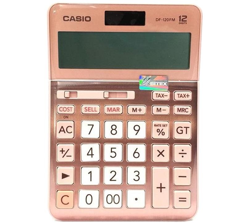 Máy tính Casio DF - 120FM màu hồng