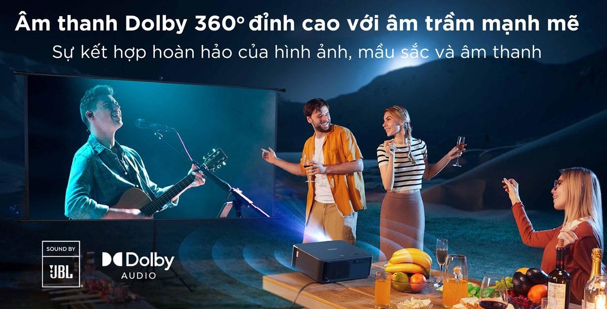 Máy chiếu Yaber K2s ứng dụng công nghệ Dolby Audio cho âm trầm mạnh mẽ