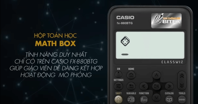 Máy tính Casio Fx-880 BTG có tính năng hộp toán học