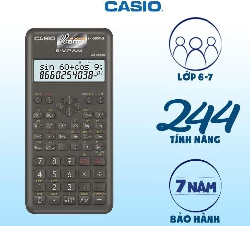 Máy tính bỏ túi Casio FX-500MS 2nd Edition có tới 244 chức năng