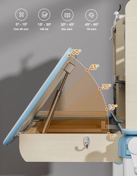 bàn học Bsuc JXZ-120 có khả năng điều chỉnh độ nghiêng linh hoạt từ 0 - 60 độ
